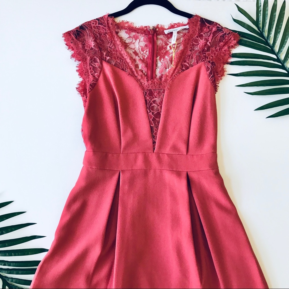New with Tags - BCBG Generation Antique Garnet Lace Dress, 6
